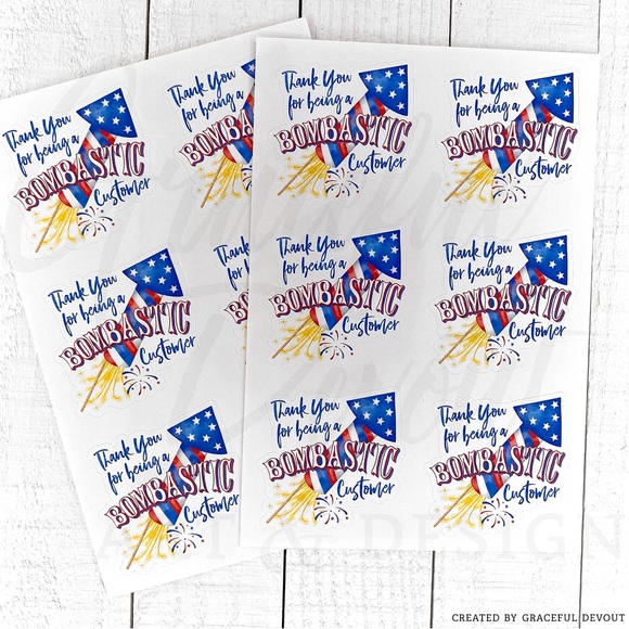 Thank You For Being A Bombastic Customer- 2" (inches) Sticker 48ct.)  [GD75-48] - Picture 4 of 6